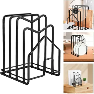 Schneidebrett Halter, Schneidebrett Rack, Schneidebrettständer, Schneidebrett Halterung Topfdeckelhalter Schneidebrett Organiser Ständer - Schwarz