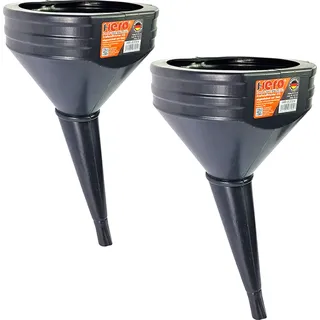 2x Trichter Einfülltrichter Öltrichter groß XXL 21cm abgewinkelt mit Sieb HERO