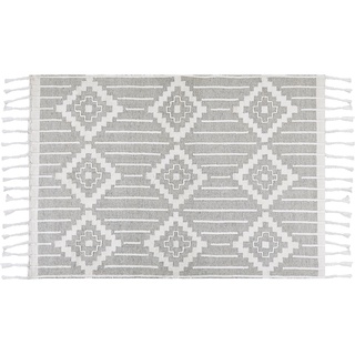 Beliani, Teppich, Outdoor Teppich grau / weiß 160 x 230 cm orientalisches Muster Kurzflor TABIAT (160 x 230 cm)