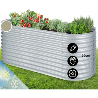 Blumfeldt Hochbeet 200 x 100 x 80 cm Silber