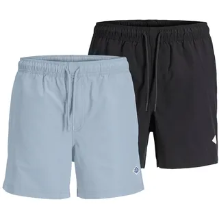JACK & JONES JPSTMAUI TROPIC SOLID SWIM SHORTS MP 2P Schwarz/Hellblau M