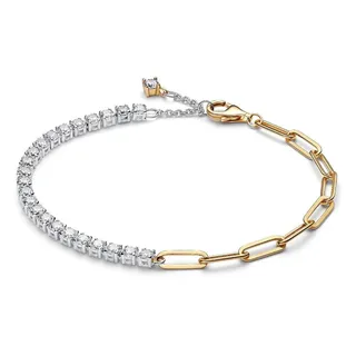 Pandora Tennisarmband Zirkonia Silber 14K Vergoldet 564821C01 18 cm