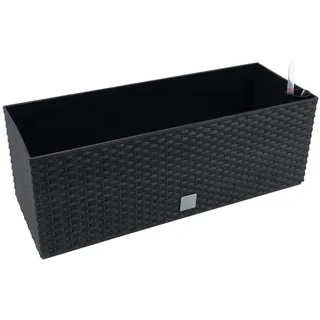 Prosperplast 17 L Pflanzkübel Blumentopf L 500 mm Blumenbank in Rattan-Optik Bewässerungssystem Rato SeriE anthrazit viereckig
