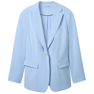 TOM TAILOR Damen Plus - Blazer mit recyceltem Polyester, blau, Uni, Gr. 46