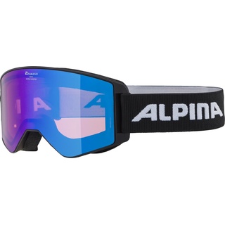 Alpina Narkoja HM Skibrille (833 black, Scheibe: Mirror, blue (S2))