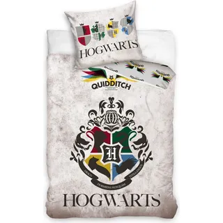 HARRY POTTER Wende-Bettwäsche Baumwolle Grau 135 x 200 cm + 80 x 80 cm