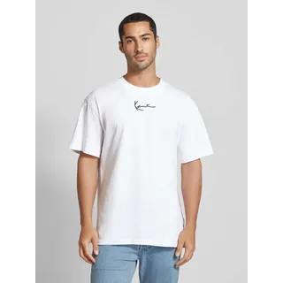 T-Shirt mit Label-Print, Black, XXL
