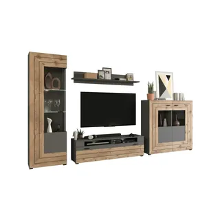 xonox.home Wohnkombination Fosso , grau , Maße (cm): B: 350 H: 195 T: 40.0