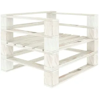 vidaXL Outdoor-Sessel Paletten Holz Weiß