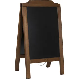 Alije Kundenstopper Outdoor mit Holzrahmen Rustikal Handgemachtes Aufsteller Kundenstopper Kreidetafel - Werbetafel Holztafel Werbeaufsteller Straßenreiter Gehwegaufsteller (120x65/12kg Braun)