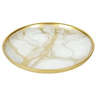 Lambert Achat Teller Elfenbein/Gold D 21 cm H 2 cm