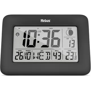 Mebus Quarz-Wanduhr Digital 16,2x23cm - schwarz