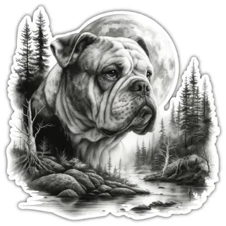 Samunshi® Wandtattoo American Bulldog im Wald Wandsticker für Hunde Fans perfekt als Wand Dekoration für Kinderzimmer Wohnzimmer Schlafzimmer Wandaufkleber Aufkleber Sticker für Wände 30x30cm