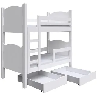 masseno Etagenbett LEONE 80 x 180 cm Kiefer massiv weiß