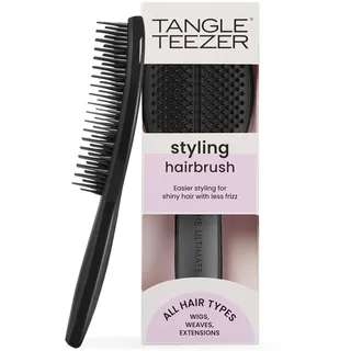 Tangle Teezer The Ultimate Styler Haarbürste – Für Perücken, Weaves, Extensions & Clip-Ins – Verleiht Volumen, Textur, Glanz & hilft beim Ausbürsten von Locken – Schwarz
