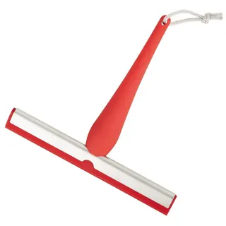 Duschabzieher ISI aus Edelstahl, ergonomischer Griff Soft-Touch mehrere Farben (rot)