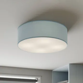 Deckenlampe Rondo TK Lighting, dimmbar, blau, für Schlafzimmer, Textil / Stoff / Seide, Modern, Deckenlampe - 45 cm - 45 cm - 13 cm