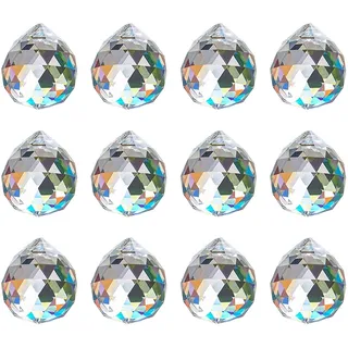 ToBeIT 12pcs Kristall Sonnenfänger Zaubert Lichtreflexe Dekoanhänger | Kristall Sonnenfänger Kristalle Deko Anhänge,Kristall Regenbogen,Sonnenfänger Kristall Fenster(G-12pcs)