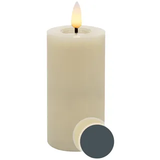 Candela Lights »Slim Winter« LED-Stumpenkerze Echtwachs 5x10 cm / black smooth