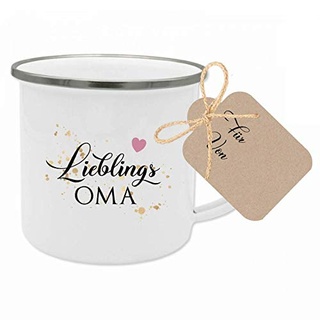 Tasse mit Spruch “Lieblingsoma” I Das perfekte Geschenk für die Oma I Geschenkidee zum Geburtstag und als Dankeschön I mit Geschenkanhänger