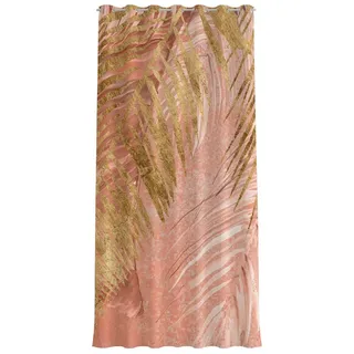 Bilderdepot24 Outdoorvorhang Wetterfest Gardinen Natur Tropisch Palmenblätter Rosa Gold (1 St), Ösen, blickdicht, Outdoor-geeigneter Vorhangstoff 370 g/m2, Outdoor Vorhang Balkon Terrasse Verdunkelungs Vorhänge Sonnenschutz rosa 100 cm x 205 cm