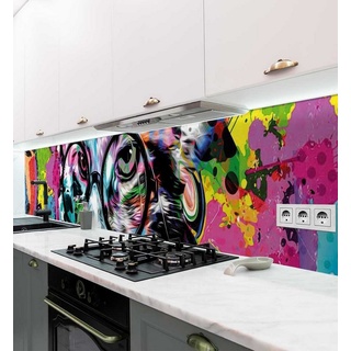 MyMaxxi Dekorationsfolie Küchenrückwand Katzen Graffiti selbstklebend Spritzschutz Folie 400 cm x 60 cm