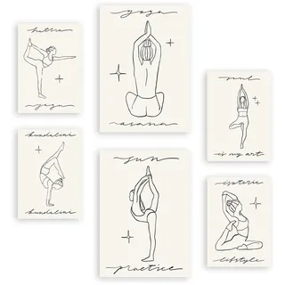 POSTER Set Mit 6 Yoga Musen 2 A3 & A4 Rahmenlos
