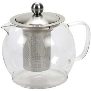 Bubble-Store Teekanne Kanne, (Deckel und Sieb aus Edelstahl), Teebereiter, Glas Teekanne weiß
