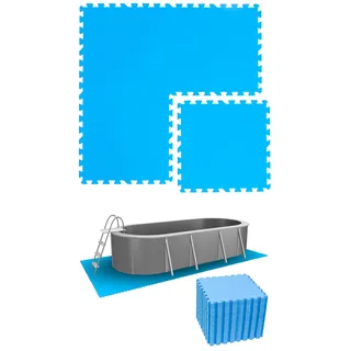 Eyepower Poolunterlage Blau/Grau 9,5 m2