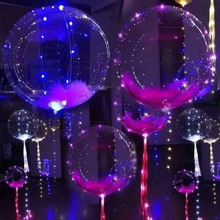 4 Stück LED Leucht Ballons mit 3m Bunt Kupferdraht Lichterkette Batteriebetrieben für Party Geburtstag Hochzeit Deko