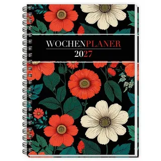 Trötsch Verlag Wochenplaner A5 Blumen 2027 Weiß