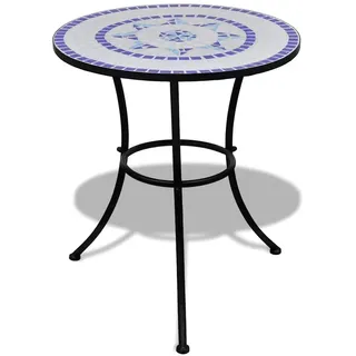 vidaXL Mosaiktisch 60 cm Blau/Weiß