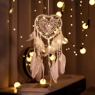 Attrape De Rêves Led, Faite Main Capteur De Rêves En Plumes Lum