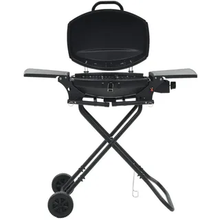 vidaXL Tragbarer Gasgrill mit Brenner schwarz