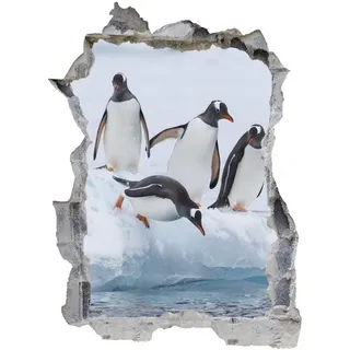 3D Wandtattoo Tapete Pinguin Küche Wand Aufkleber Wanddurchbruch Deko Wandbild Wandsticker, Wandbild Größe 50x70cm