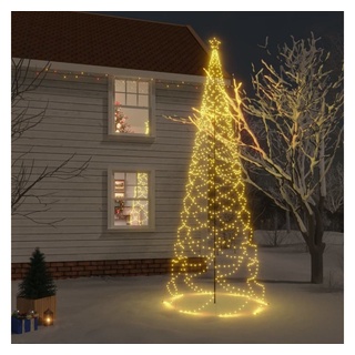 vidaXL LED Baum LED-Weihnachtsbaum mit Metallstange 1400 LEDs Warmweiß 5 m weiß 160 cm x 160 cm x 500 cm