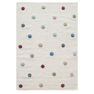 Kinderteppich Colordots, Happy Rugs, rechteckig, Höhe: 15 mm, Wollteppich beige 100 cm x 160 cm x 15 mm