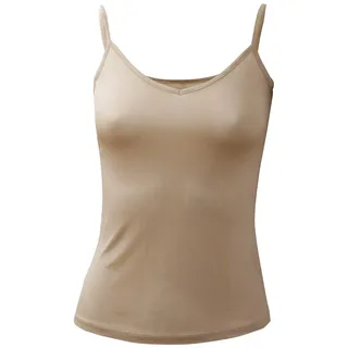 FosterNatur Damen Spaghetti Träger Top, 100% Seide (Haut, XL) - XL