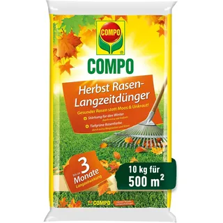 COMPO Herbstrasendünger mit Kalium, 10 kg für 500 m2, Kaliumdünger