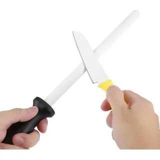 Keramik Wetzstab,21cm Wetzstahl aus Keramik Wetzstähle für Messer Schleifstab Keramik Messerschärfer Stab Messerstahl