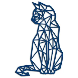 Namofactur Wandtattoo Polygon Katze XXL Wandtattoo blau