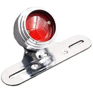 BHYShop Chrom Motorrad Vintage Retro LED Schwanz Brems Stop Lauflicht Cruiser Chopper Bobber Ratte VTX VN CB Cafe Racer