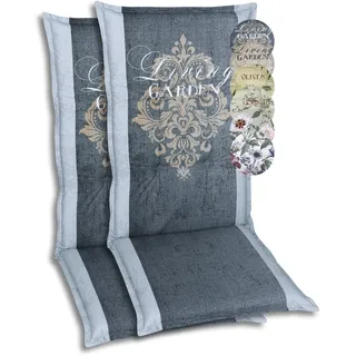 GO-DE Textil Gartenauflage Living Garden 2er Set Hochlehner,
