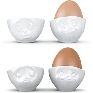 Fiftyeight Eierbecher TV Tasse Eierbecher 51.52 Küssend, Verträumt,Och bitte und Lecker weiß weiß