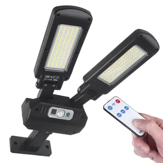 Maclean Brackets Außenwandleuchte Metall 5W 2x450 Lumen inkl. Bewegungsmelder und Dämmerungssensor schwarz