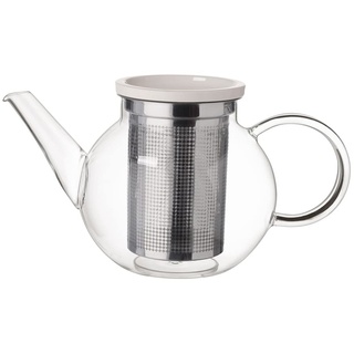 Villeroy und Boch Artesano Hot und Cold Beverages Teekanne M mit Sieb, 1 L, Borosilikatglas/Edelstahl, Klar