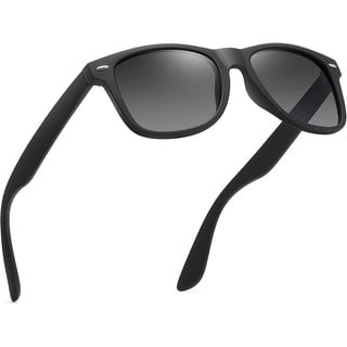 NATICY Sonnenbrille Sonnenbrille Herren Damen Polarisiert Retro Stil Rechteckig Klassisch schwarz