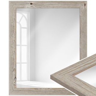 WANDStyle Spiegel im Landhaus Stil I Außenmaß: 58x108cm I Farbe: Eiche (Optik) I Wandspiegel aus Holz I Made in Germany I H770
