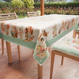 PETTI Artigiani Italiani - Tischdecke Ostern schmutzabweisend rechteckig Tischdecke Ostern Küche Design Dolly X6-Sitzer (140 x 180 cm) 100% Made in Italy