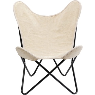Kare Design Sessel California, creme, Ohrensessel, hoher Sitzkomfort, abnehmbarer Canvas-Bezug, 93x70x75cm (H/B/T)